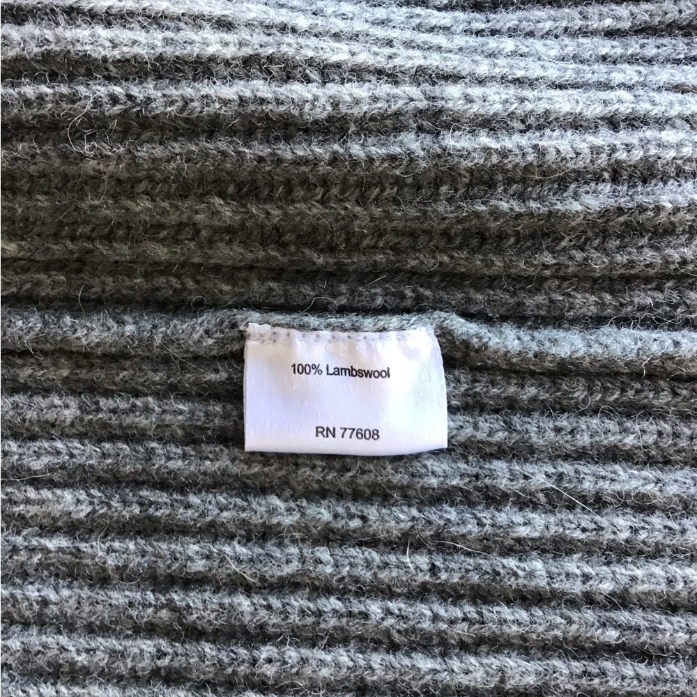 NWOT J Peterman M XL Letterman Shawl Collar Wool Cardigan Sweater in Gray/Navy - Picture 8 of 9